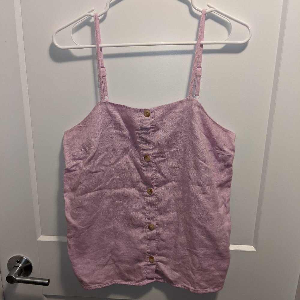 cotton button down lilac top